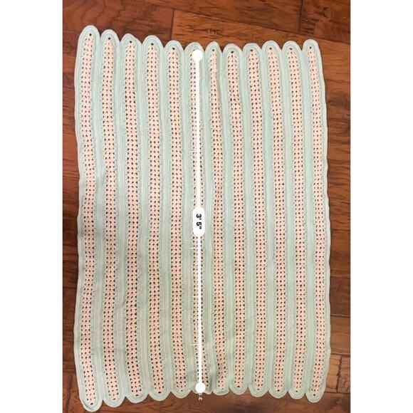 Hand Crafted Crochet Baby Receiving Crib Blanket Pastel 41” X 31.5” vintage - Picture 2 of 5